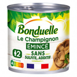 LOT DE 5 - BONDUELLE - Champignons émincés sans sulfite et sans additif - boîte de 230 g