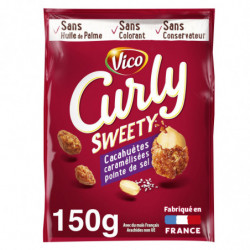 LOT DE 3 - CURLY - Sweety Cacahuètes caramélisées pointe de sel - paquet de 150 g
