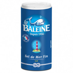 LOT DE 4 - LA BALEINE - Salière Bleu - Sel Fin iodé et fluoré - 550 g