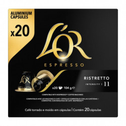 LOT DE 3 - L'OR - Ristretto Intensité 11 - 20 capsules de café compatibles Nespresso