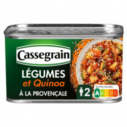 LOT DE 4 - CASSEGRAIN - Légumes et Quinoa cuisinés à la provençale - boîte de 375 g