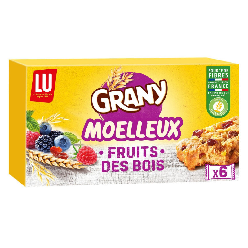LOT DE 2 - LU - Grany Moelleux Fruits des Bois - boîte de 6 barres - 192 g