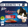LOT DE 3 - FELIX - Tendres effilés en gelée - Délicieux Duos - Pâté pour chat - Boite de 24 sachets de 85g