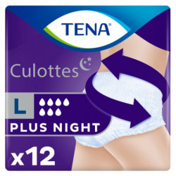 TENA - Pants Plus Night Taille L Sous-vêtements absorbants - 12 protections