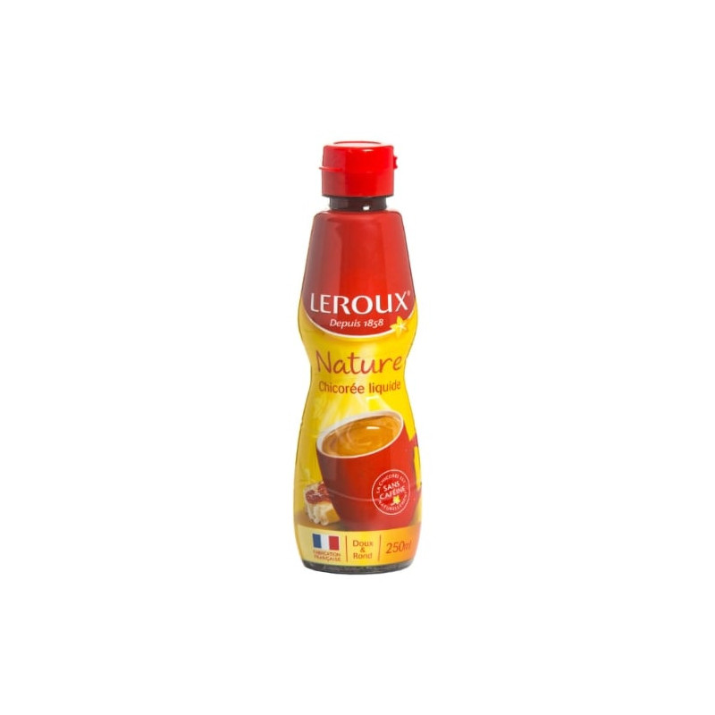 LOT DE 6 - LEROUX - Chicorée Liquide Sans caféine - bouteille de 250 ml
