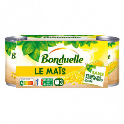 BONDUELLE - Mais sans résidu de pesticides - pack de 3 boites de 140 g