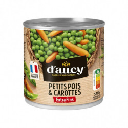 LOT DE 4 - D'AUCY - Petits Pois Carottes extra fins - boîte de 265 g