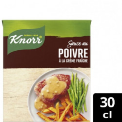 LOT DE 4 - KNORR - Sauce Poivre Crème Fraîche - brique de 30 cl
