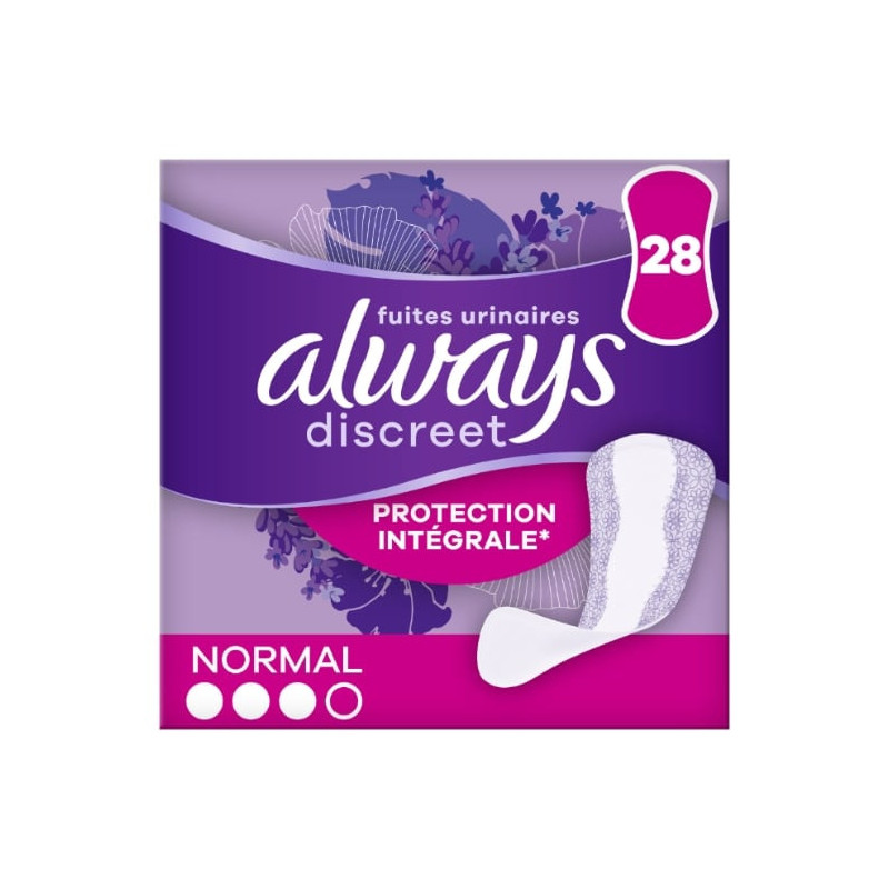 ALWAYS - Discreet Normal Protège-Slips Fuites uinaires- paquet de 28 Protège-Slips