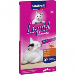 LOT DE 4 - VITAKRAFT - Liquide Snack Friandise pour chat liquides Canard & beta-glucanes - boite de 90 g