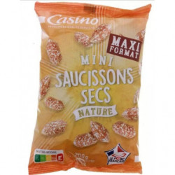 LOT DE 5 - CASINO - Mini saucissons secs Nature - paquet de 200 g