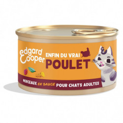 LOT DE 2 - EDGARD COOPER - Pâtée pour chat en sauce au poulet - boîte de 85 g
