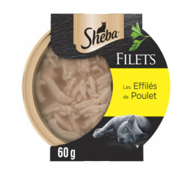 LOT DE 2 - SHEBA - Pâtée pour chat Adulte Les Effilés de poulet - barquette de 60 g
