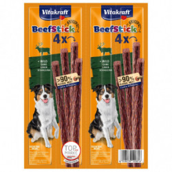LOT DE 4 - VITAKRAFT - BeefSticks Bâtonnet pour chien de buf - pack de 2 sachets de 48 g