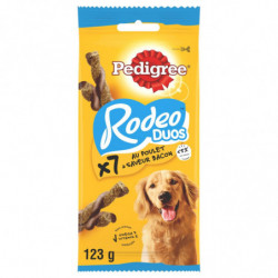 LOT DE 6 - PEDIGREE - Rodeo Duos Récompense pour chien poulet saveur bacon - sachet de 123 g