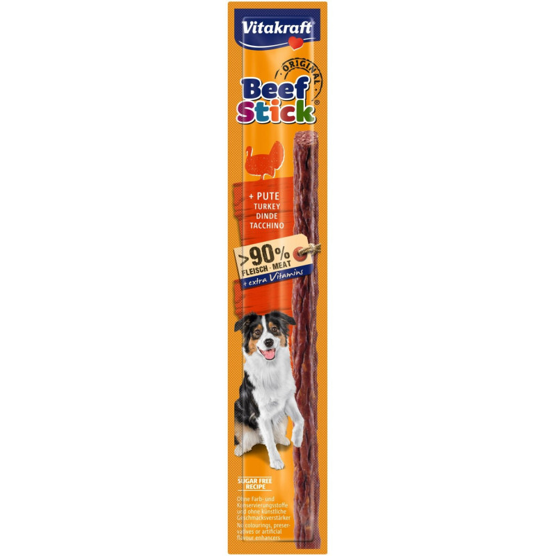 VITAKRAFT - Beef Stick dinde Récompense pour chien - sachet de 12 g