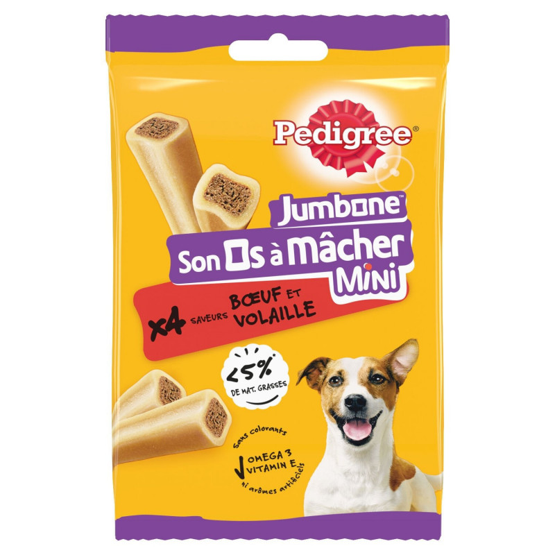 LOT DE 2 - PEDIGREE - Jumbone Son Os à Macher Recompenses pour Petit Chien - sachet de 4 - 160 g