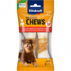VITAKRAFT - Os noués poulet pour chien Medium et Maxi Delicious Chews - sachet de 2 os