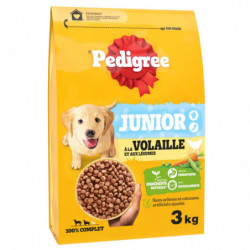 LOT DE 2 - PEDIGREE - Junior Volaille et aux légumes Croquettes pour chien - sac de 3 kg
