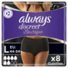 LOT DE 4 - ALWAYS - Discreet Culottes Noires Plus Taille L Fuites Urinaires - paquet de 8 Culottes