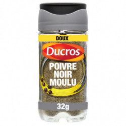 LOT DE 2 - DUCROS - Poivre Noir Moulu Brésil Doux avec Opercule Fraîcheur - pot de 32 g