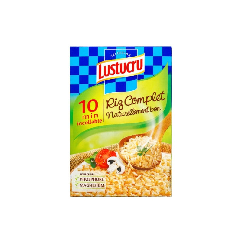 LOT DE 6 - LUSTUCRU - Riz complet 10 min - boite de 450 g
