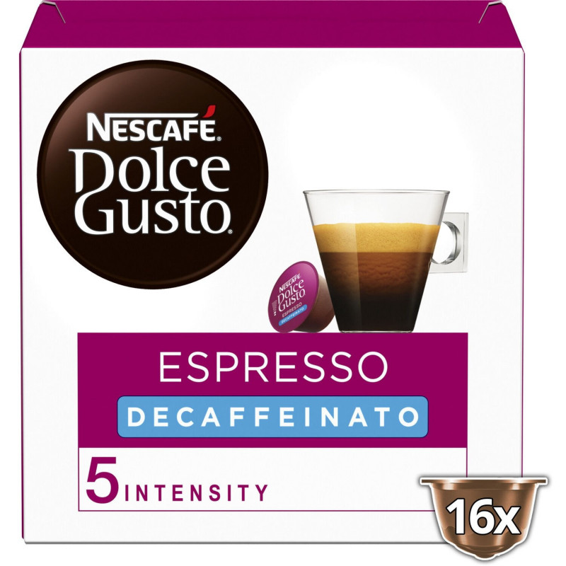 LOT DE 3 - DOLCE GUSTO - Espresso Decaffeinato Intensité 5 Café capsules Compatible Dolce Gusto - boîte de 16 capsules