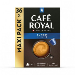 LOT DE 4 - CAFE ROYAL - Lungo Café capsules Compatibles Nespresso - boite de 36 capsules
