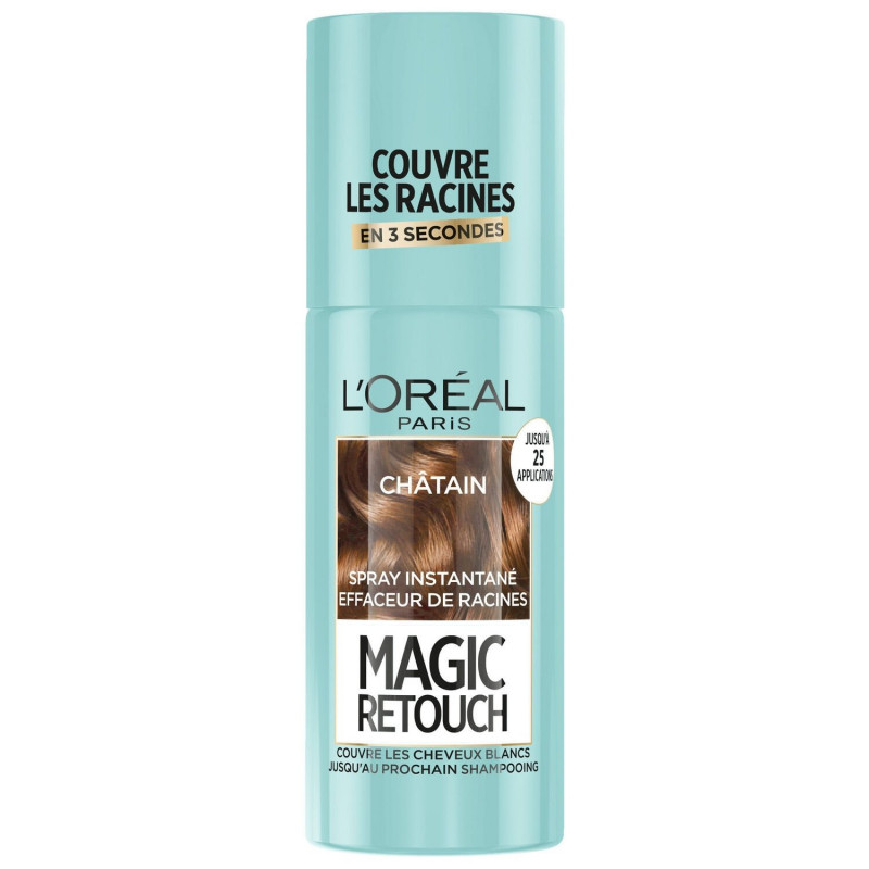 LOT DE 3 - L'OREAL - Spray Instantané Correcteur de Racines et Cheveux Blancs Magic Retouch Châtain - spray de 75 ml