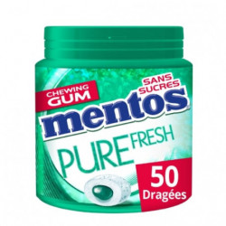 LOT DE 2 - MENTOS - Chewing-gum Pure Fresh Chloro Thé Vert s/sucres - boite de 50 dragées - 100 g