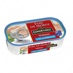 LOT DE 3 - CONNETABLE - Foie de Morue Nature au Sel de Guérande - boite de 121 g
