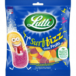 LOT DE 4 - LUTTI - Bonbons Surffizz goût fruits - sachet de 200 g