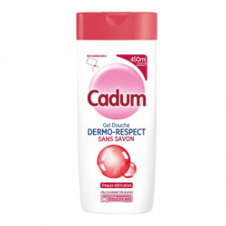 LOT DE 4 - CADUM - Dermo Respect Gel douche huile amandes douces bio - flacon de 450 ml