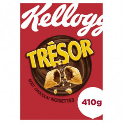 LOT DE 4 - KELLOGG'S - Trésor Céréales fourrées au chocolat noisette - boîte de 410 g