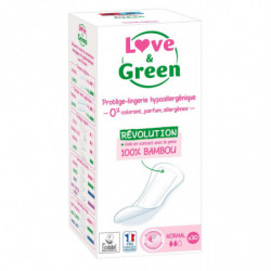 LOT DE 3 - LOVE GREEN - Protège-slips Anti-Irritation Normal - paquet de 30 protège-slips