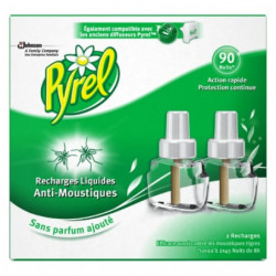LOT DE 3 - PYREL - Anti-Moustique liquide - paquet de 2 recharges de 27 ml