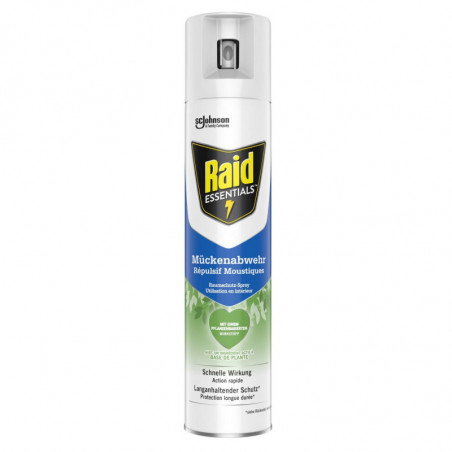 LOT DE 4 - RAID - Essentials Répulsif Moustiques Insecticide À Base De Plante - spray de 300 ml