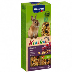 LOT DE 6 - VITAKRAFT - Kräcker Raisin Noix Friandises pour Lapins Nains - boite de 2 barres