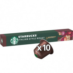 LOT DE 6 - STARBUCKS - Italian Style Roast intensité 11 Café capsules Compatible Nespresso - boite de 10 capsules