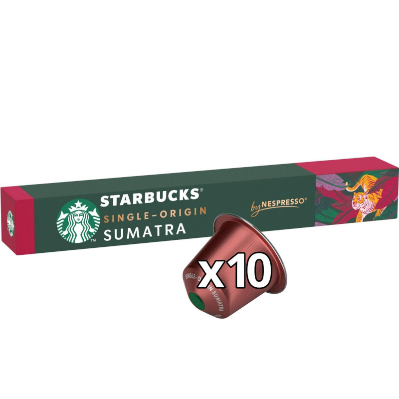LOT DE 6 - STARBUCKS - Sumatra intensité 10 Café Capsules Compatible Nespresso - paquet de 10 capsules