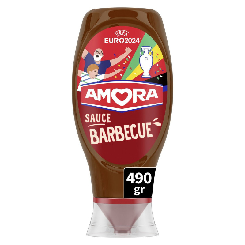 LOT DE 3 - AMORA - Sauce Barbecue - flacon de 490 g