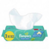 LOT DE 3 - PAMPERS - Fresh Clean Lingettes nettoyantes pour bébé - paquet de 3 x 52 lingettes