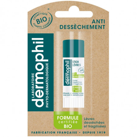 DERMOPHIL - Stick Lèvres Bio Anti-Dessèchement Soin des lèvres - tube de 4 g