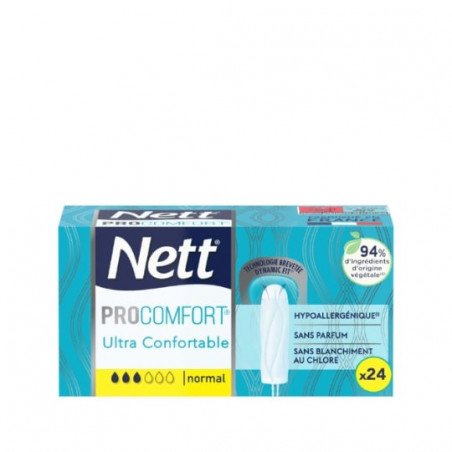LOT DE 4 - NETT - Tampons Hygiénique Normal ProComfort - boîte de 24 tampons