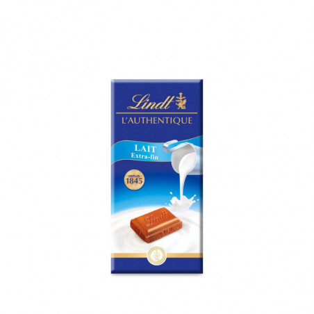 LOT DE 5 - LINDT - Lait Extra Fin Tablette de chocolat maitre chocolatier - tablette de 100 g
