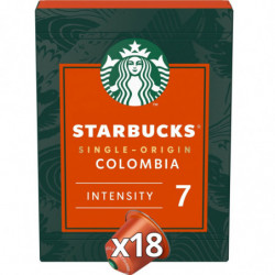 LOT DE 6 - STARBUCKS - Colombia Single Origin Intensité 7 Café capsules Compatible Nespresso - boite de 18 capsules