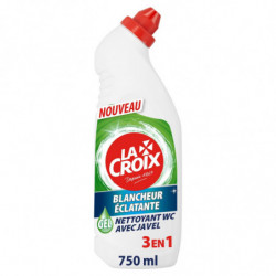 LOT DE 4 - LA CROIX - Gel Nettoyant WC Ultra Javel Blancheur Eclatante Nettoyant Ménager - flacon de 750 ml