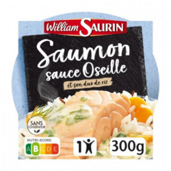 LOT DE 4 - WILLIAM SAURIN - Assiette Saumon Sauce Oseille Et Riz Pilaf - 300 g