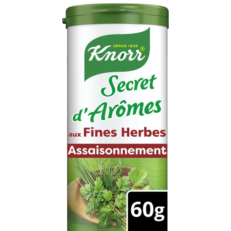 LOT DE 4 - KNORR - Secret d'Arômes aux Fines Herbes Assaisonnement en poudre - boite de 60 g