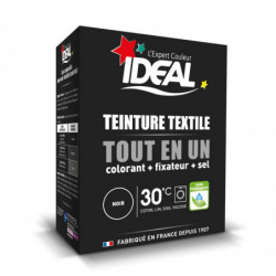 LOT DE 6 - IDEAL - Teinture Tissus Poudre Tout En Un Noir - boite de 350 g